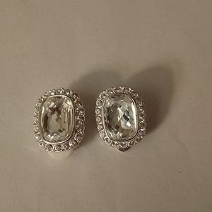 Diamond like clip on earrings